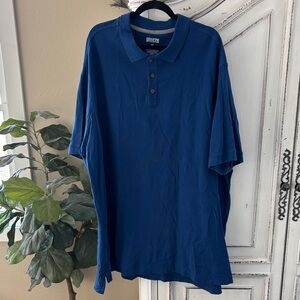 Duluth Trading Co. Polo Shirt Mens 4XL Blue Short Sleeve 100% Cotton Tagless